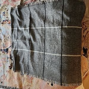 Indigo Plaid Blanket Style Scarf